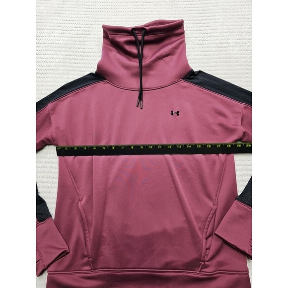 Under Armour Sweatshirt Womens Small Purple Mesh Sleeve Funnel Neck - Picture 3 of 7